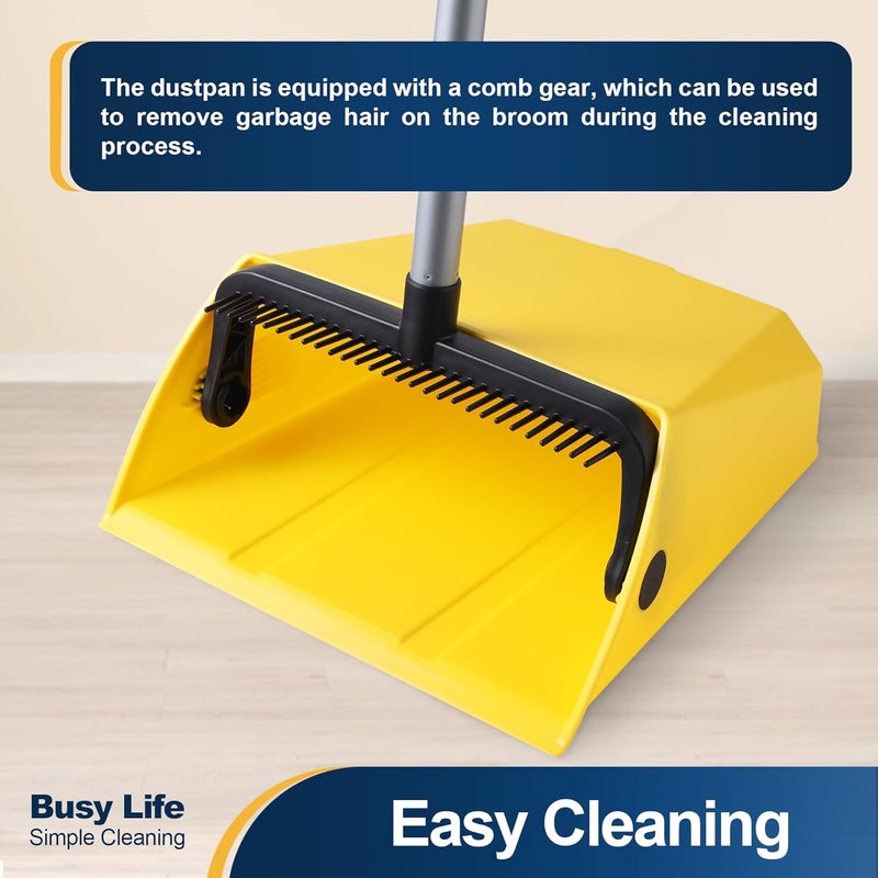 YOCADA Commercial Dustpan with Comb Outdoor Indoor for Courtyard Garage Lobby Mall Market Floor Home Kitchen Room Office Pet Hair Rubbish - Image 2